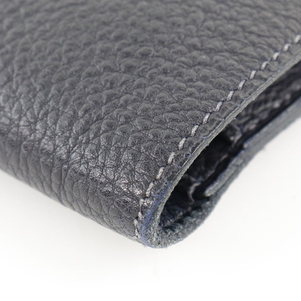 HERMES Long Wallet Purse Togo Navy blue Dogon GM unisex(Unisex)