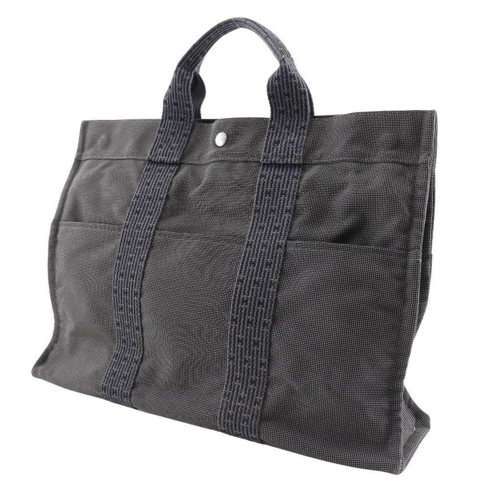 HERMES Tote Bag Nylon canvas gray Her LineMM mens(Unisex)
