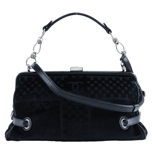 CHANEL Shoulder Bag A33096 Velor black Gamaguchi 2WAY COCO Mark ChainShoulder Women