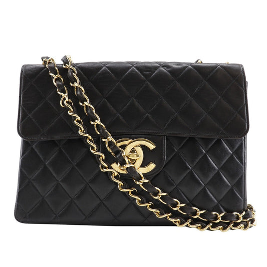 CHANEL Shoulder Bag A04412 lambskin black Double chain Deca Matelasse 30 ChainShoulder Women
