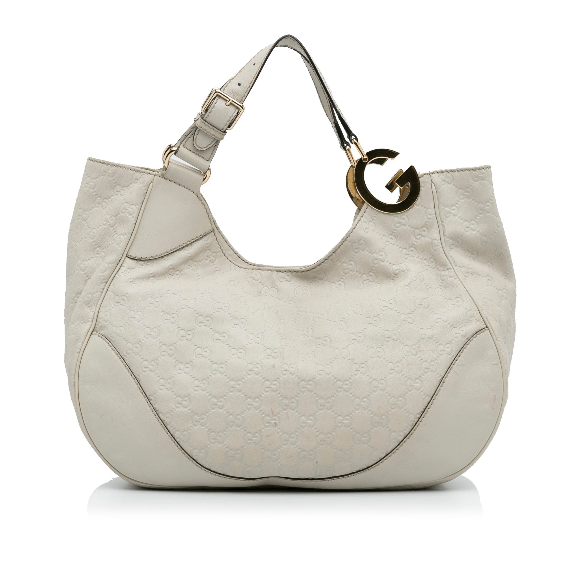 Gucci Guccissima White Leather Tote Style 2