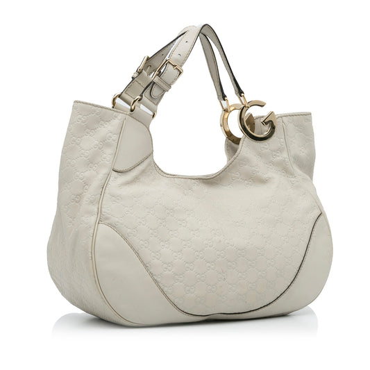 Gucci Guccissima White Leather Tote Style 2