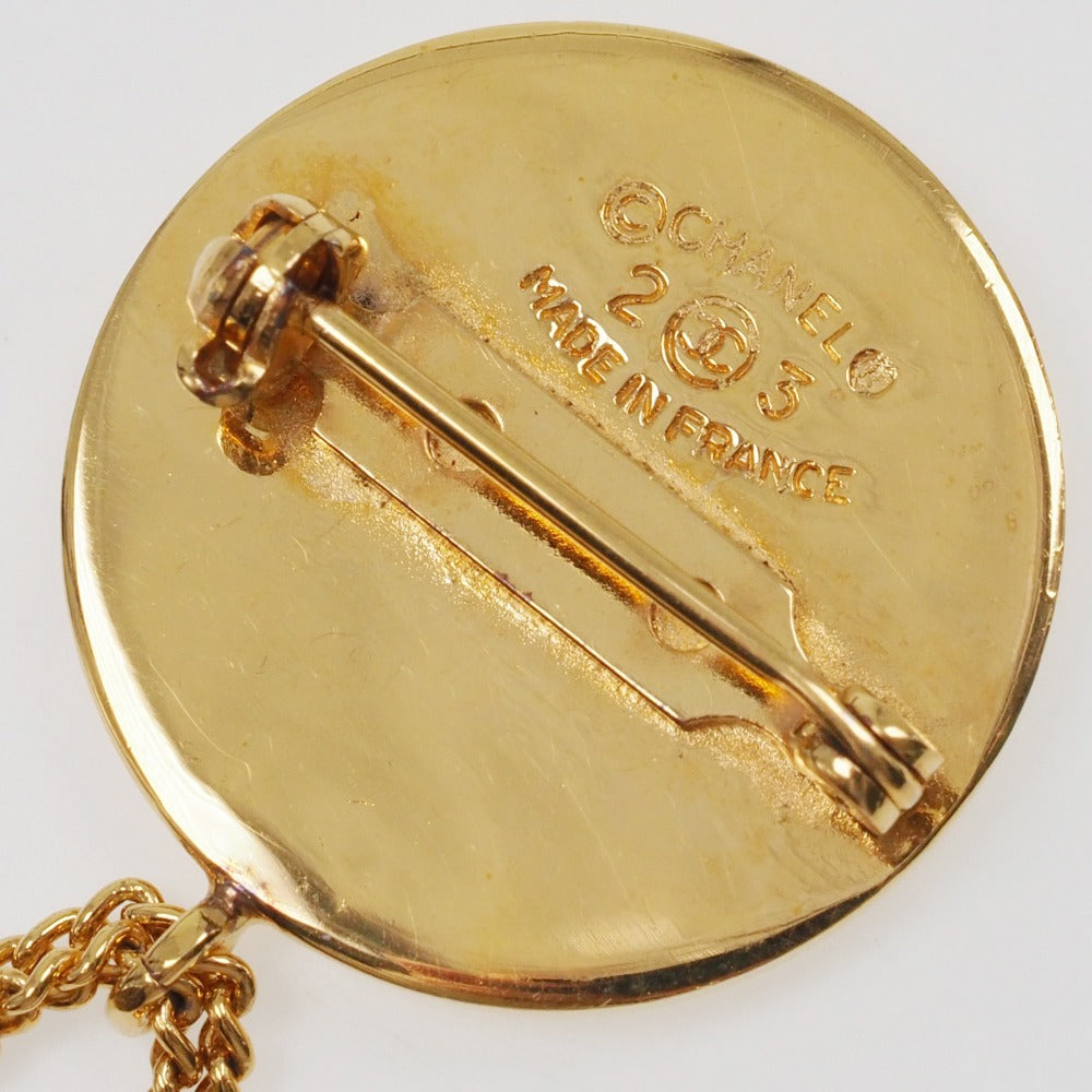 CHANEL Brooch Plated Gold gold Matelasse bag motif COCO Mark Women d