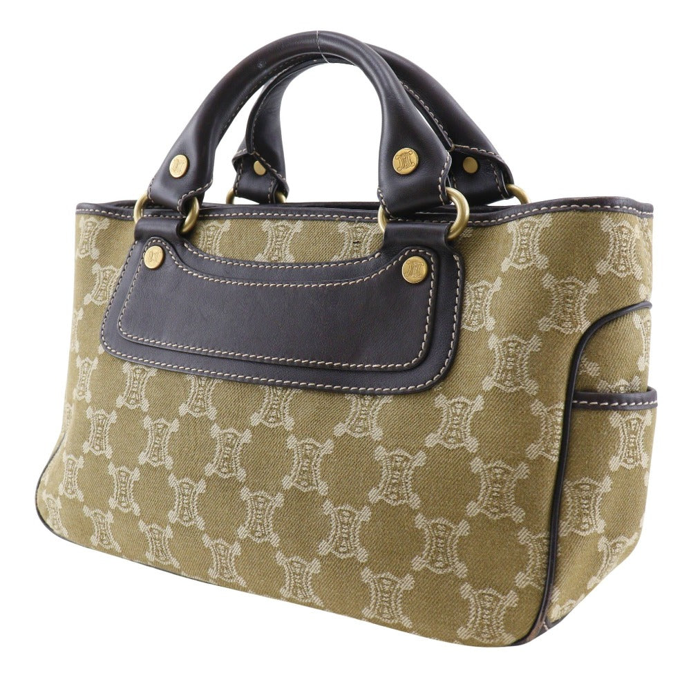 CELINE Handbag canvas khaki Macadam Boogie bag Women