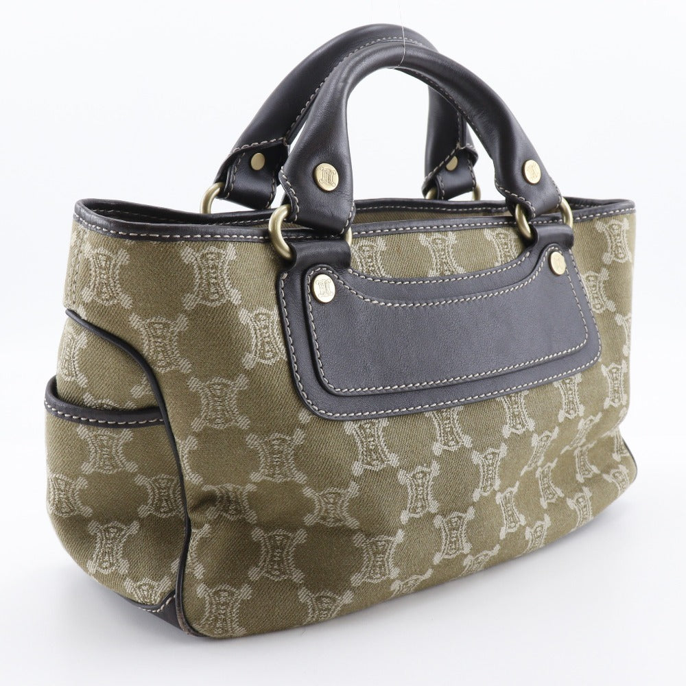 CELINE Handbag canvas khaki Macadam Boogie bag Women