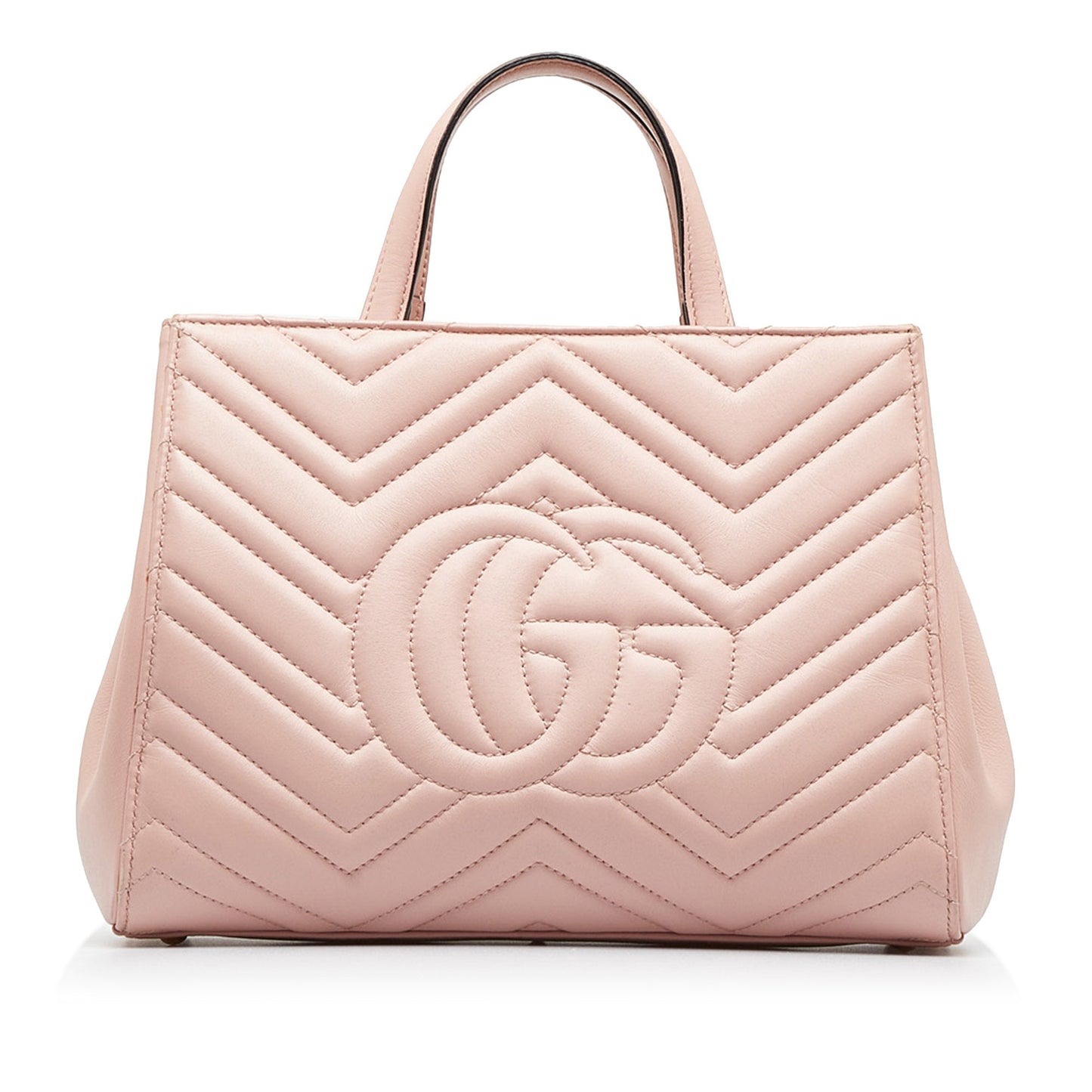 Gucci GG Marmont Pink Leather Quilted Tote Style 2