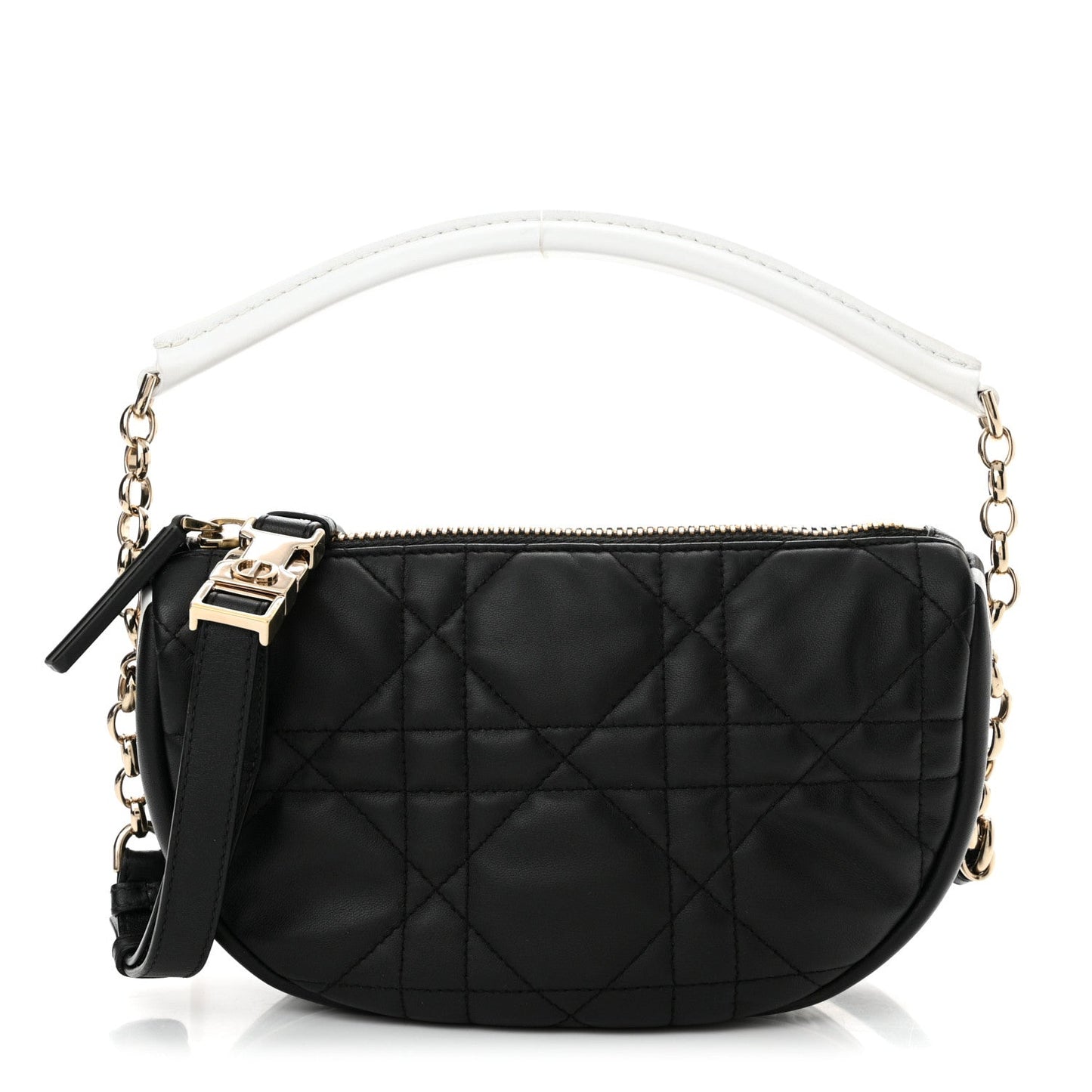 Christian Dior Lambskin Cannage Small Dior Vibe Hobo Bag Black