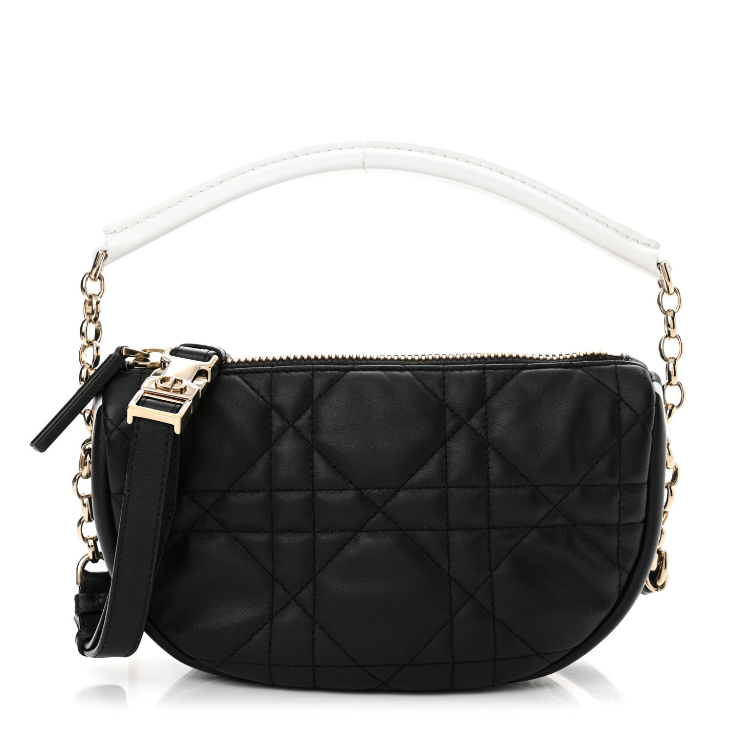 Christian Dior Lambskin Cannage Small Dior Vibe Hobo Bag Black