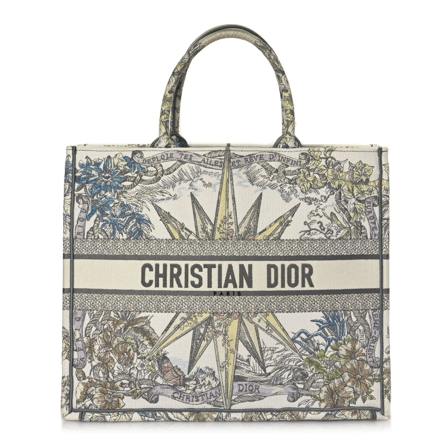 Christian Dior Canvas Embroidered Large Rêve d'Infini Book Tote Multicolor