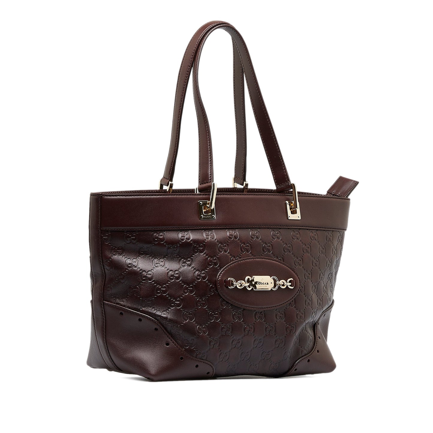 Gucci Guccissima Brown Leather Tote Style 6