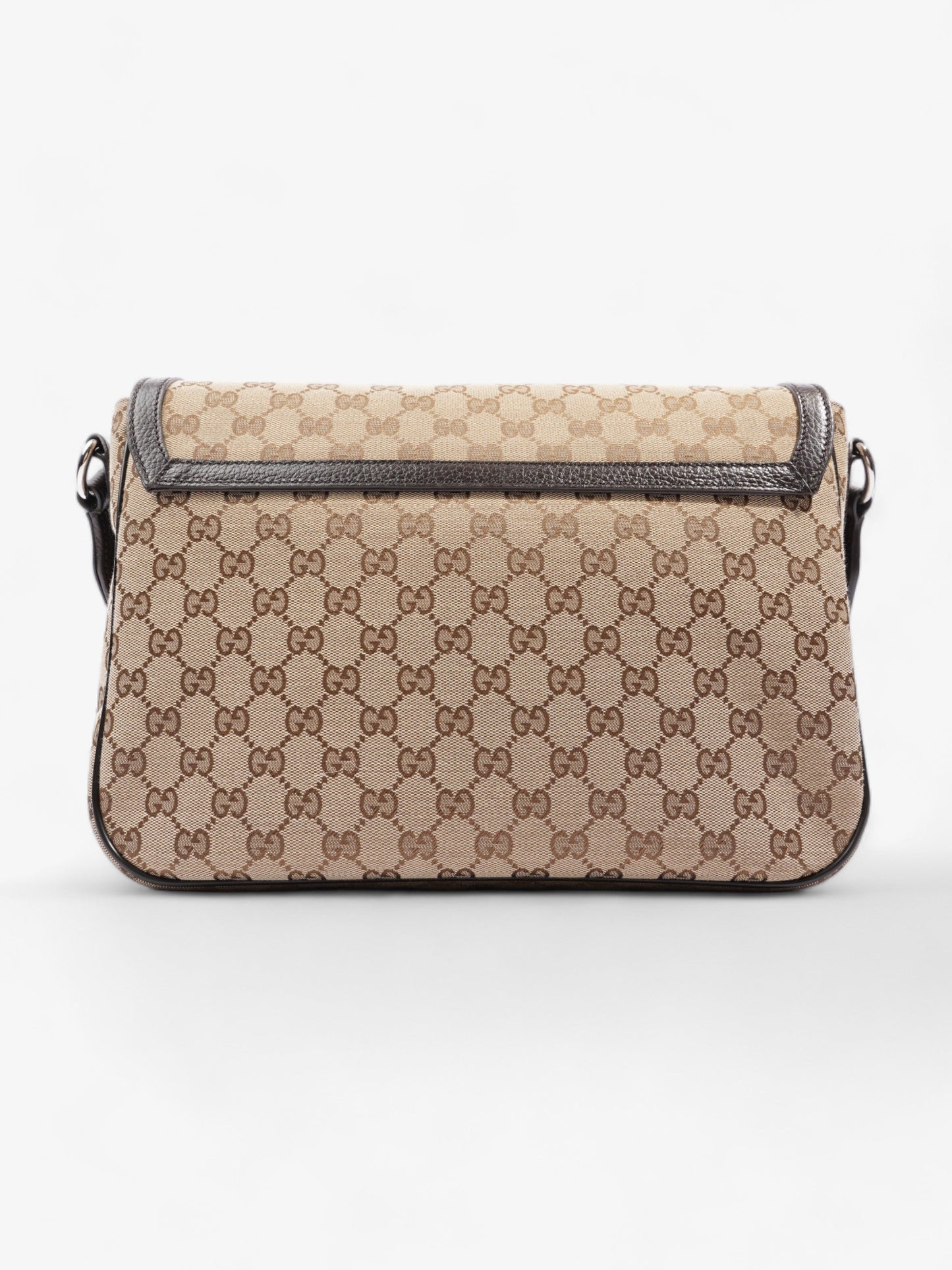 Gucci GG Flap Messenger Bag Beige Canvas