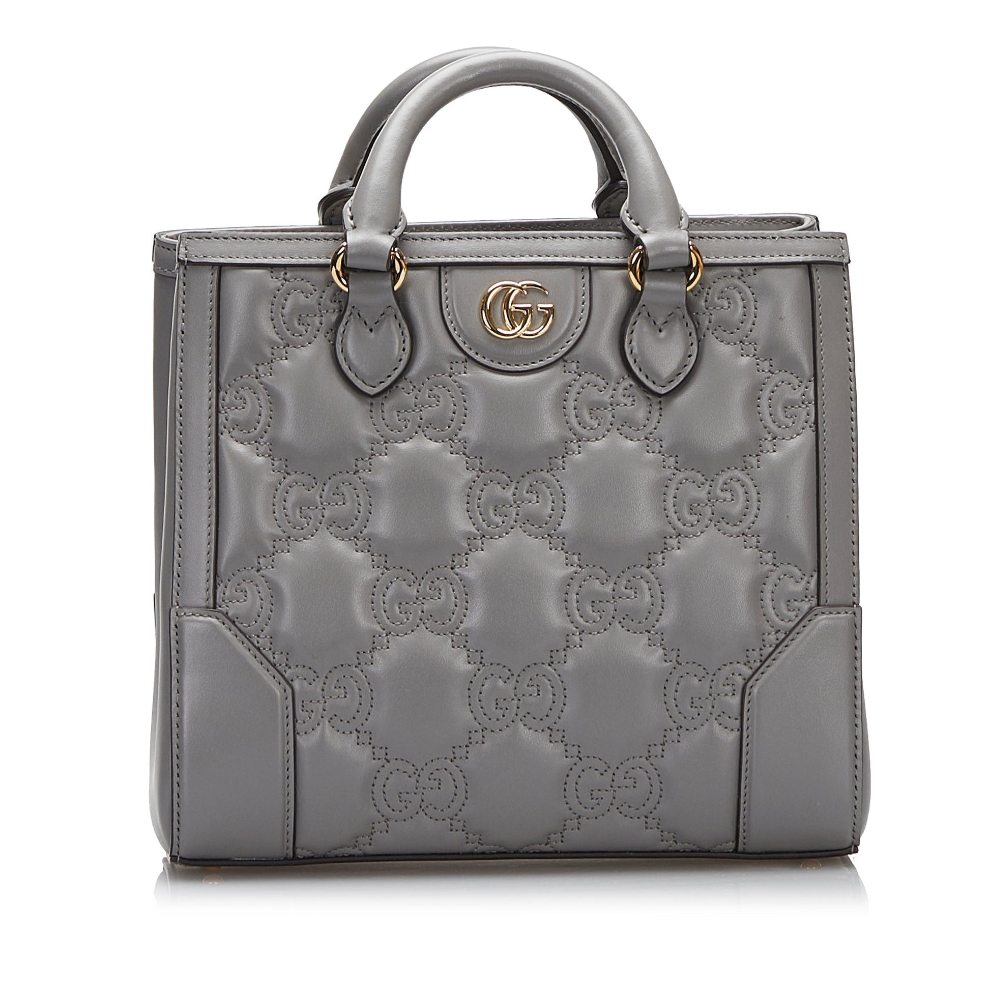 Gucci Grey Leather Shoulder Bag