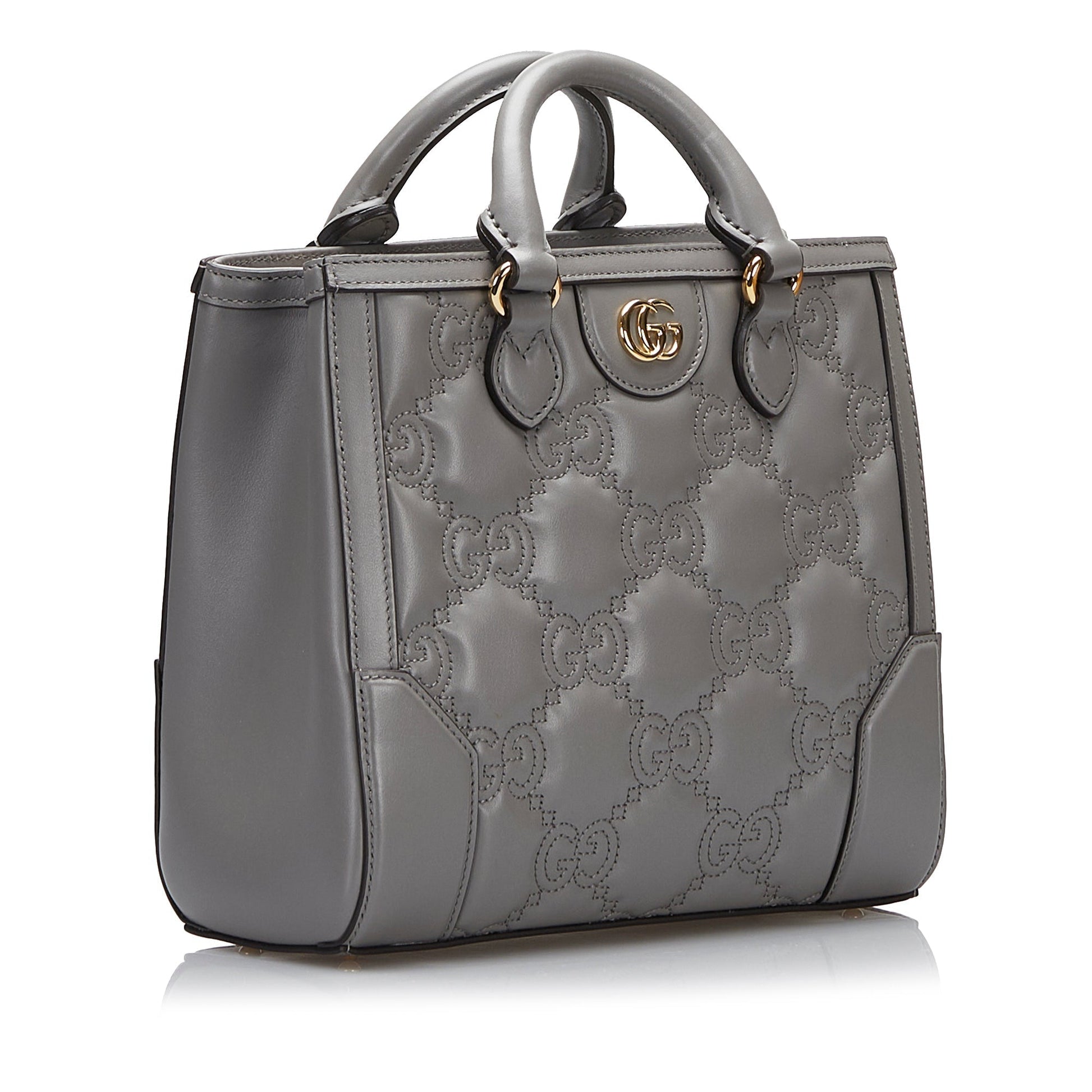 Gucci Grey Leather Shoulder Bag