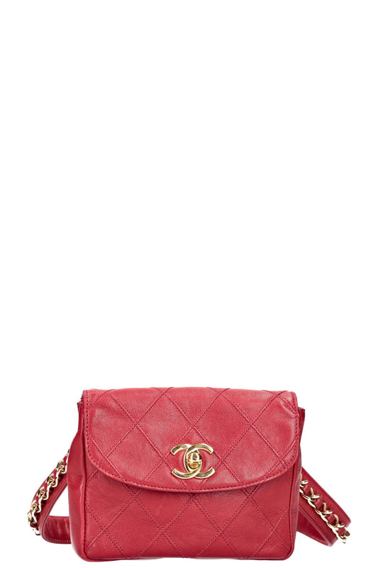 CHANEL Belt Bag Matelass Red