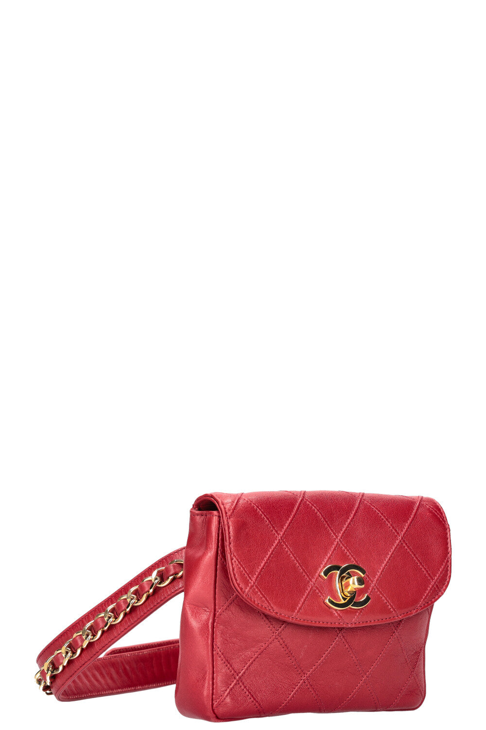 CHANEL Belt Bag Matelass Red