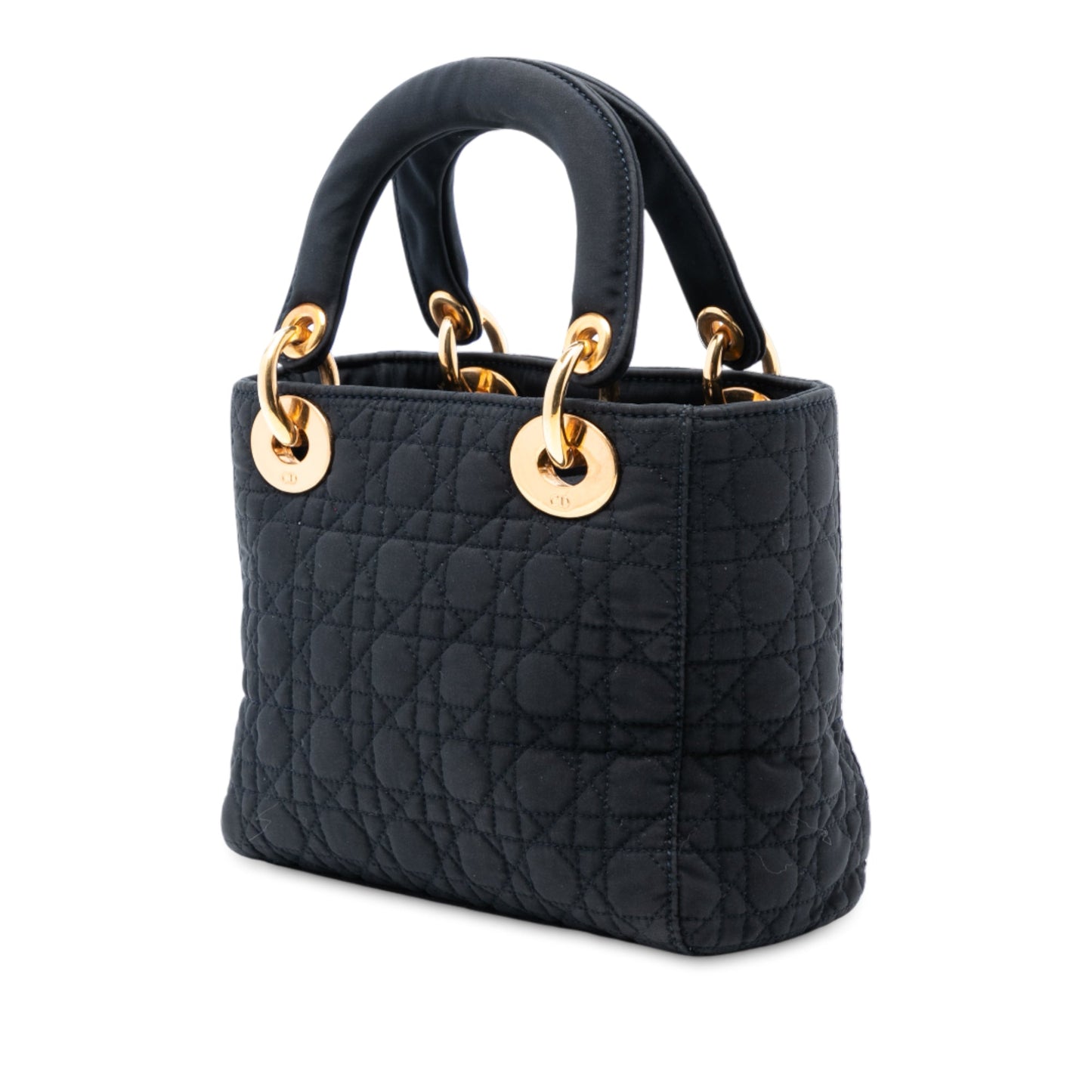 Black Dior Mini Nylon Cannage Lady Dior Satchel