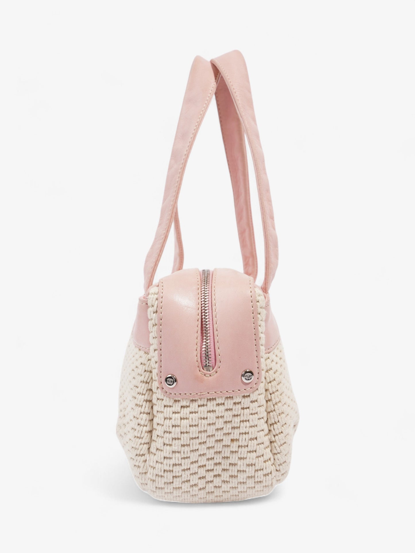 Chanel LAX Bowler Bag Pink / Natural Fabric