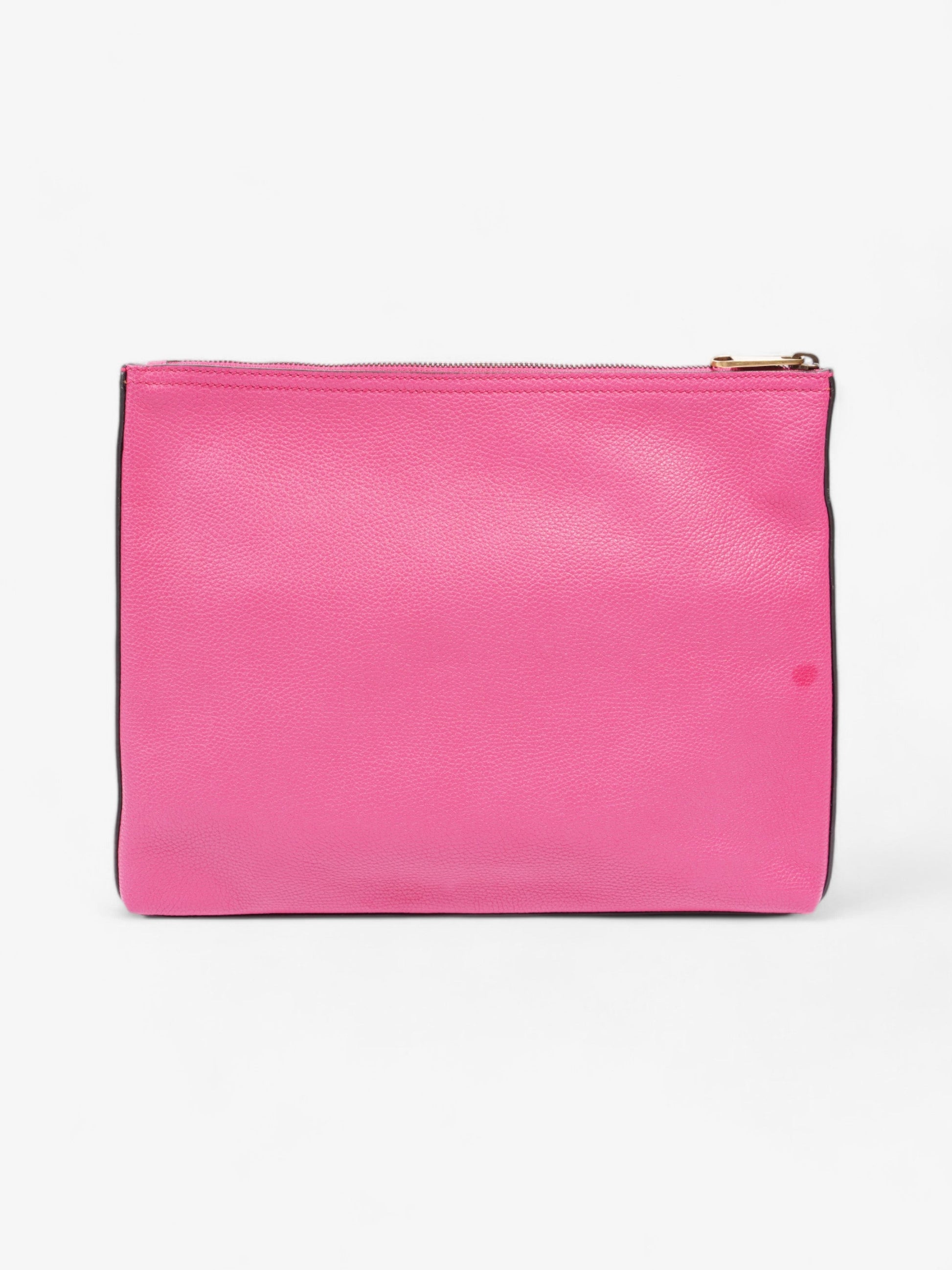 Gucci Logo Clutch Neon Pink / Green / Red Grained Leather