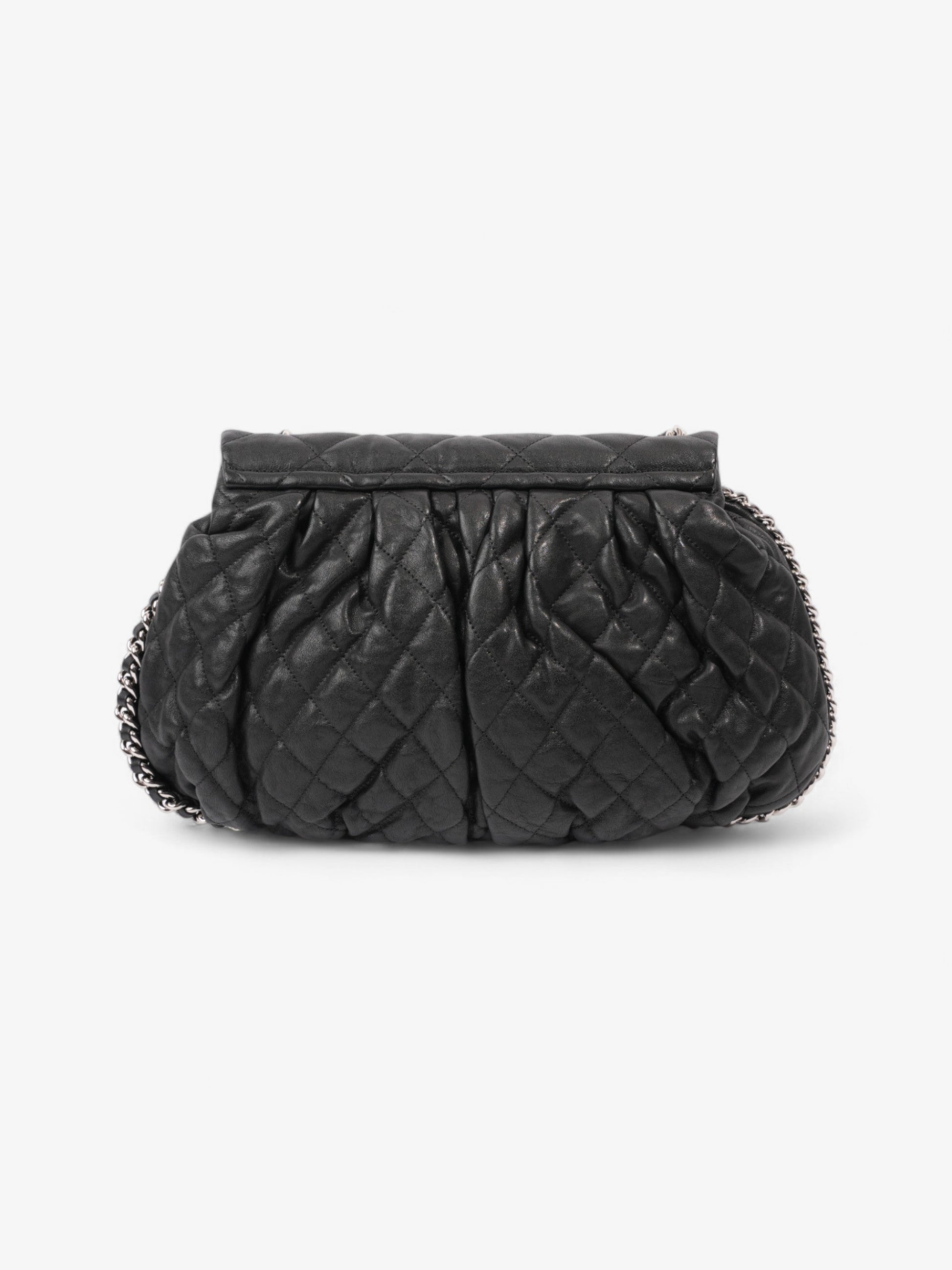 Chanel Chain Around Flap Bag Black Lambskin Leather Large