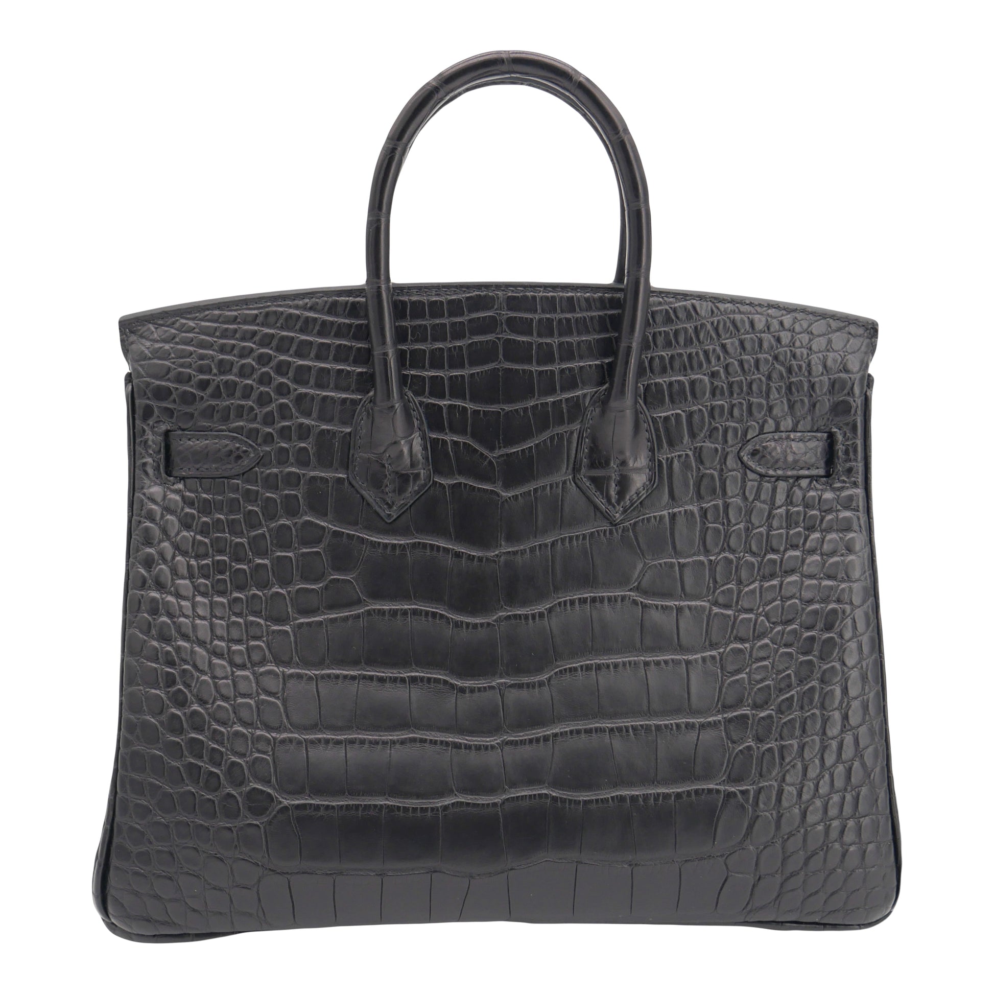 Hermes25cm Birkin Black Matte Alligator Gold Hardware