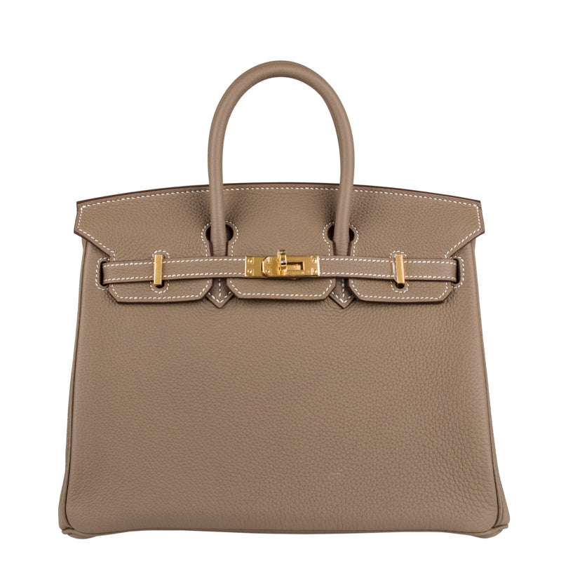 Hermes25cm Birkin Etoupe Togo Leather Gold Hardware