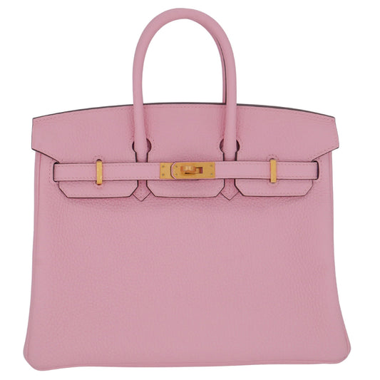Hermes25cm Birkin HSS Rose Sakura Clemence Leather Brushed Gold Hardware