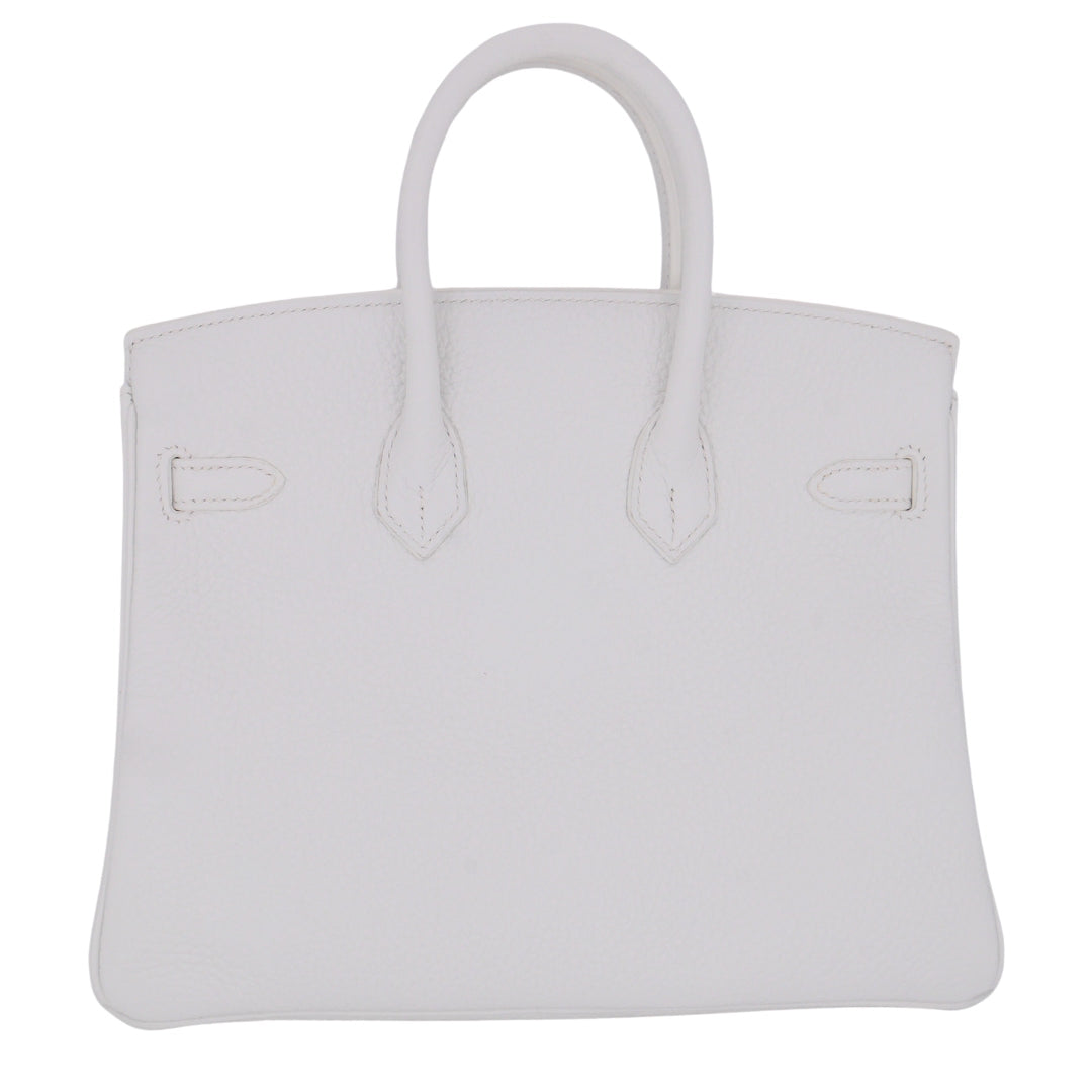 Hermes25cm Birkin HSS White Clemence Leather Palladium Hardware