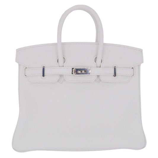Hermes25cm Birkin HSS White Clemence Leather Palladium Hardware