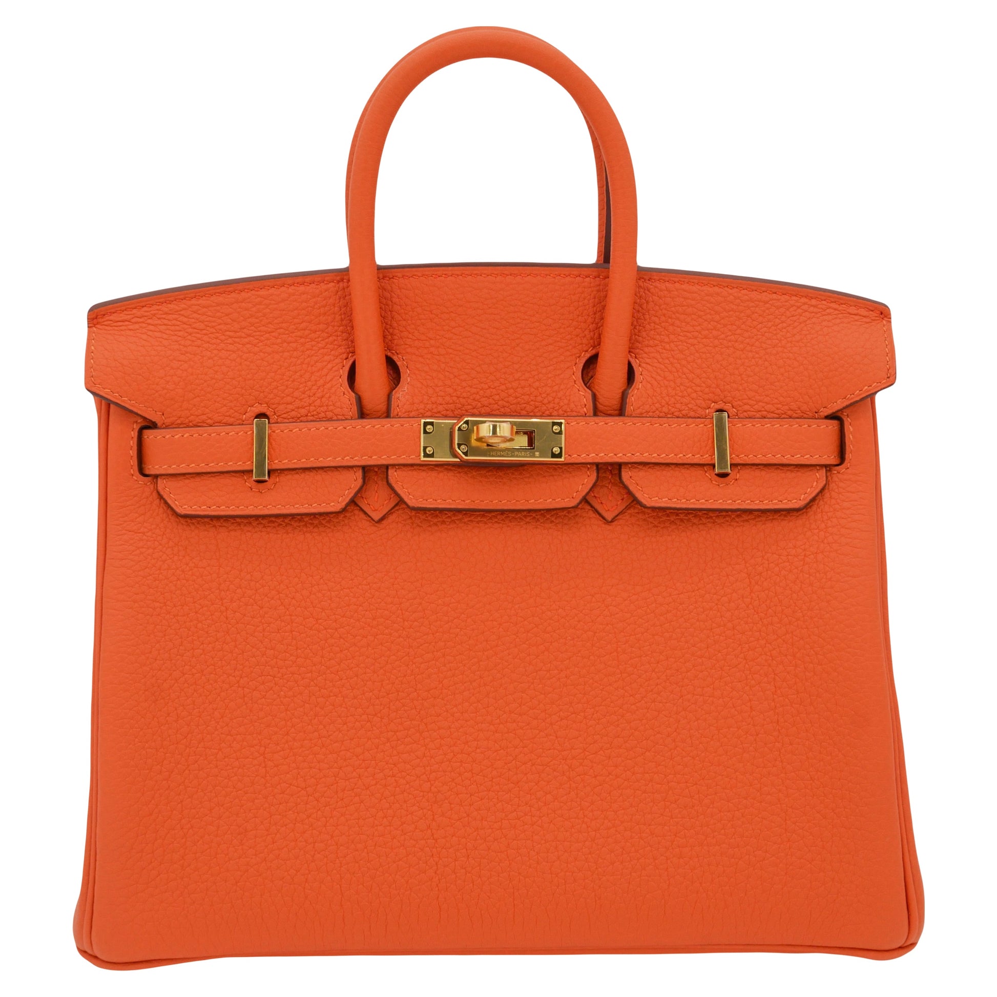 Hermes25cm Birkin Orange Togo Leather Gold Hardware