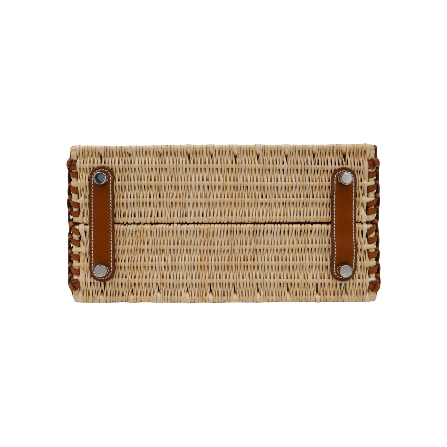 Hermes25cm Birkin Picnic Fauve Barenia Leather/ Osier Wicker Palladium Hardware