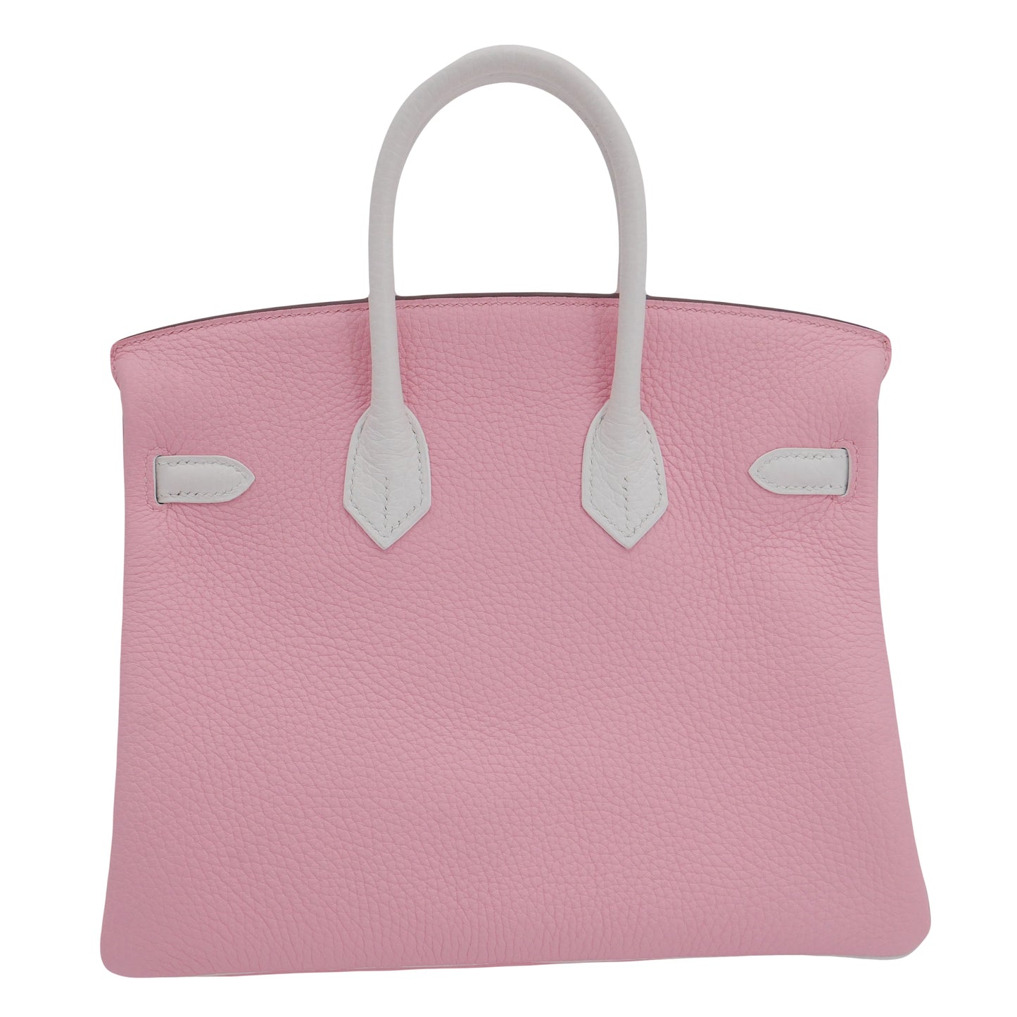 Hermes25cm Birkin Sakura/ White Clemence Leather Gold Hardware