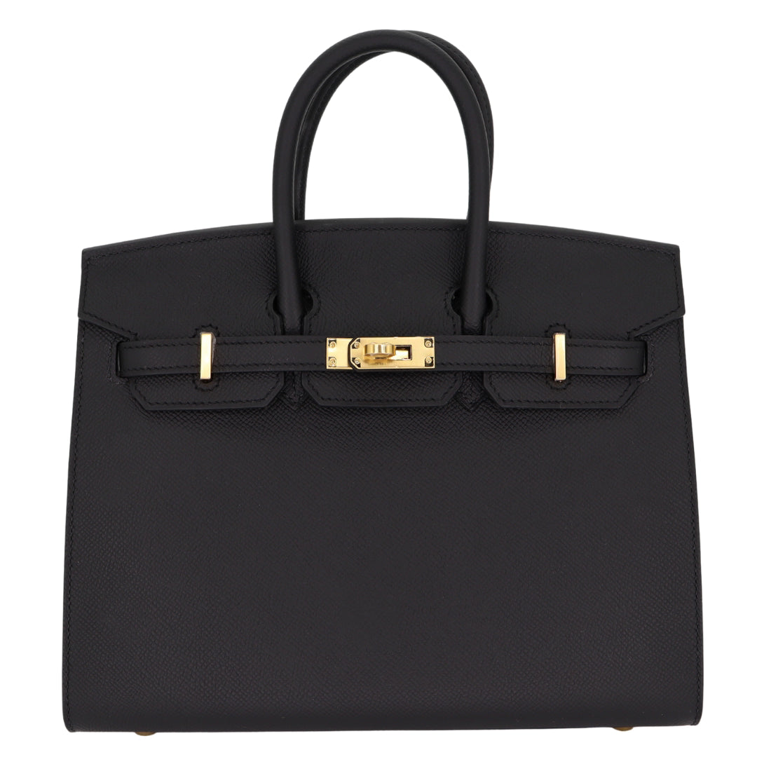 Hermes25cm Birkin Sellier Black Epsom Leather Gold Hardware