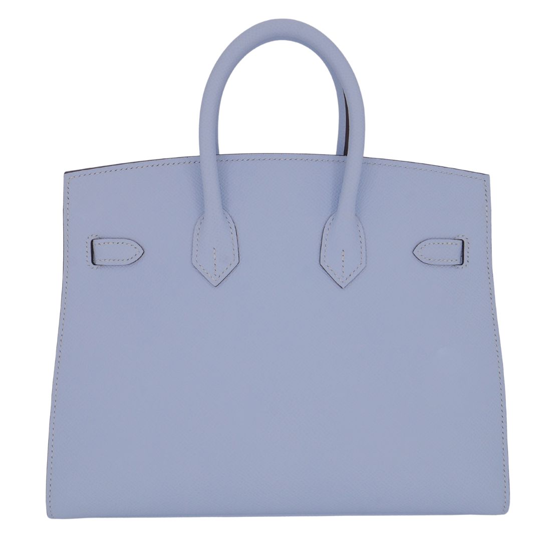 Hermes25cm Birkin Sellier Bleu Brume Epsom Leather Palladium Hardware