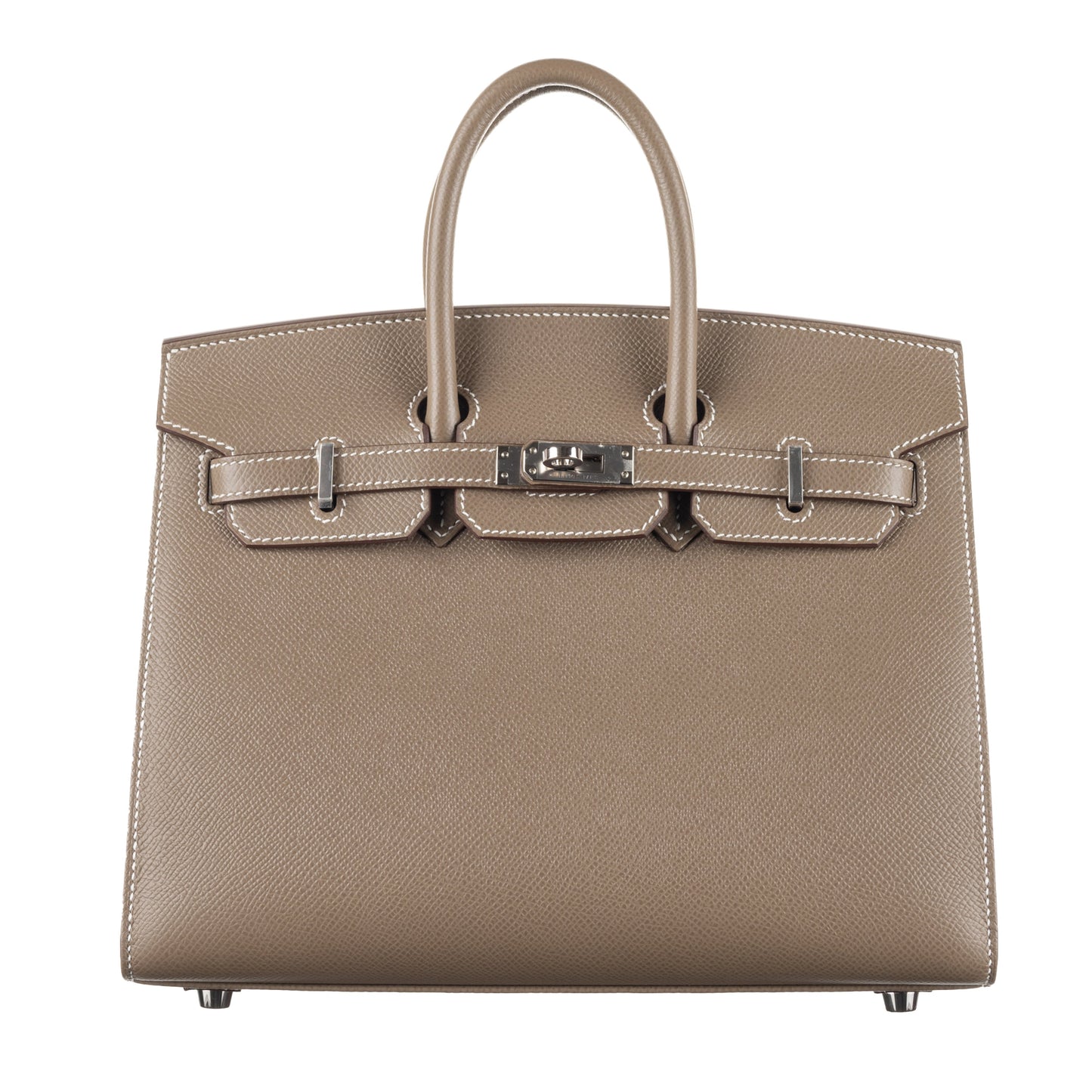 Hermes25cm Birkin Sellier Etoupe Epsom Leather Palladium Hardware