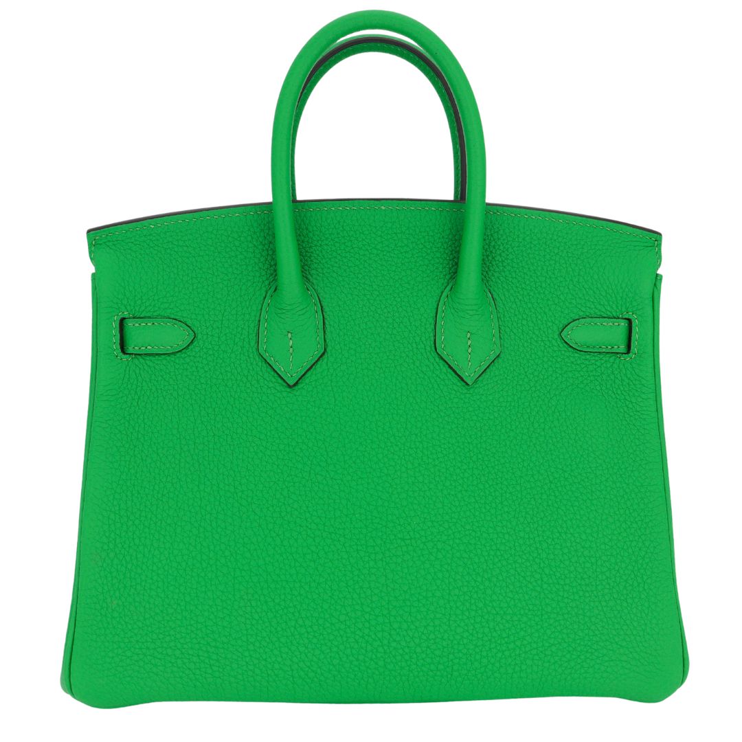 Hermes25cm Birkin Verso Bambou Togo Leather Palladium Hardware