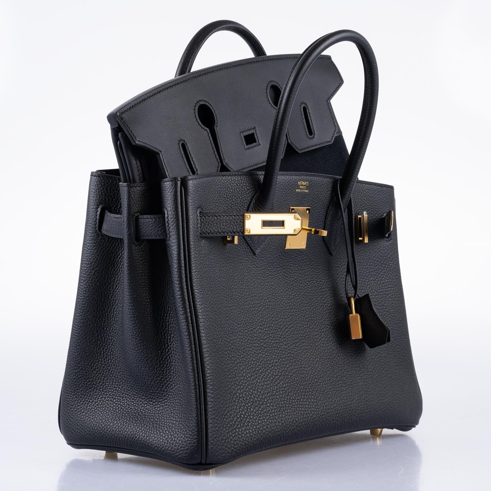 Hermes3 En 1 Birkin 30 Black Togo, Swift and Toile with Gold Hardware