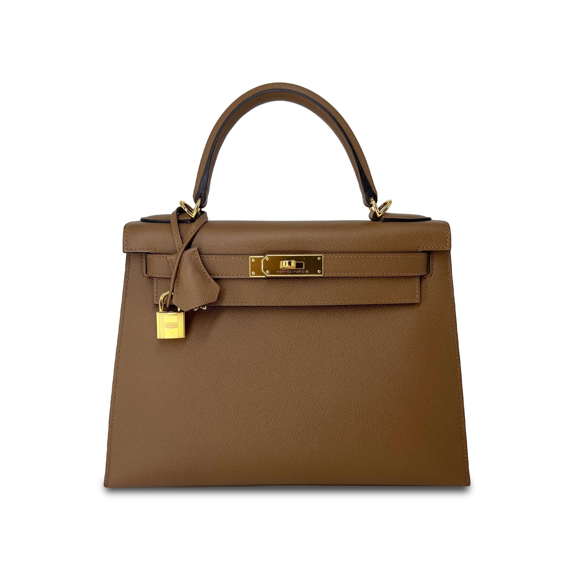   Luxury Hermes Kelly Alezan Epsom leather designer bag K28 GHW
