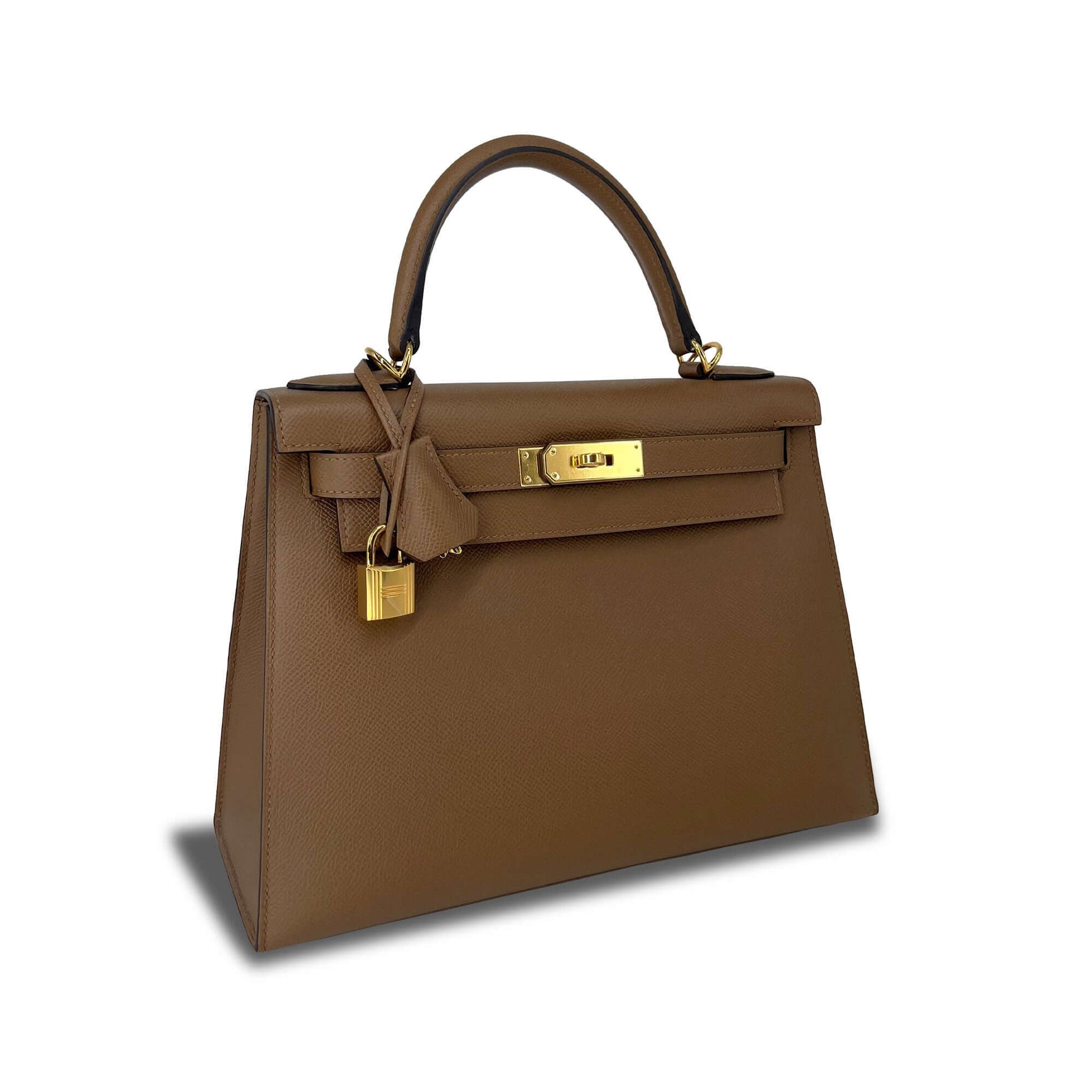   Luxury Hermes Kelly Alezan Epsom leather designer bag K28 GHW