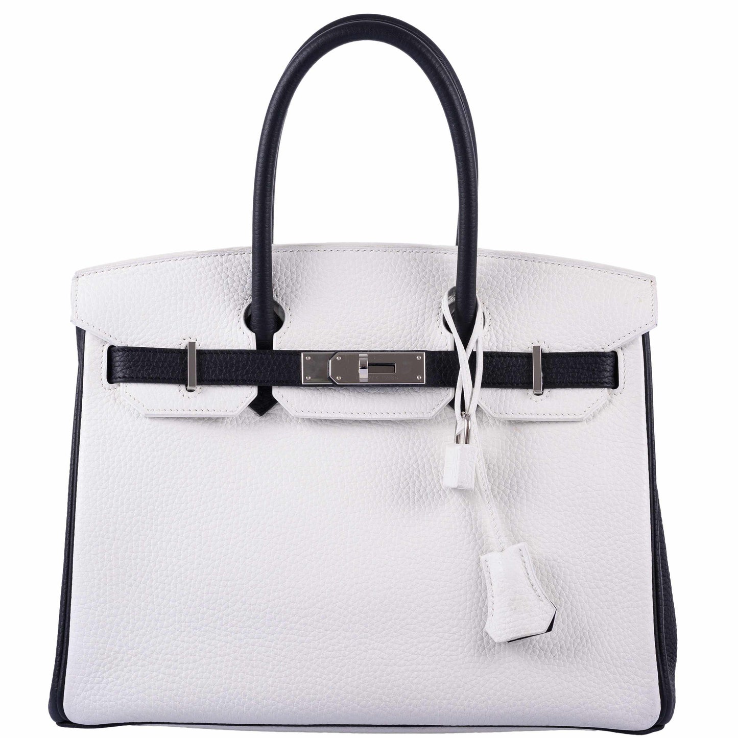HermesBirkin 30 Bi-Color Black & White Togo Palladium Hardware - 2018, C