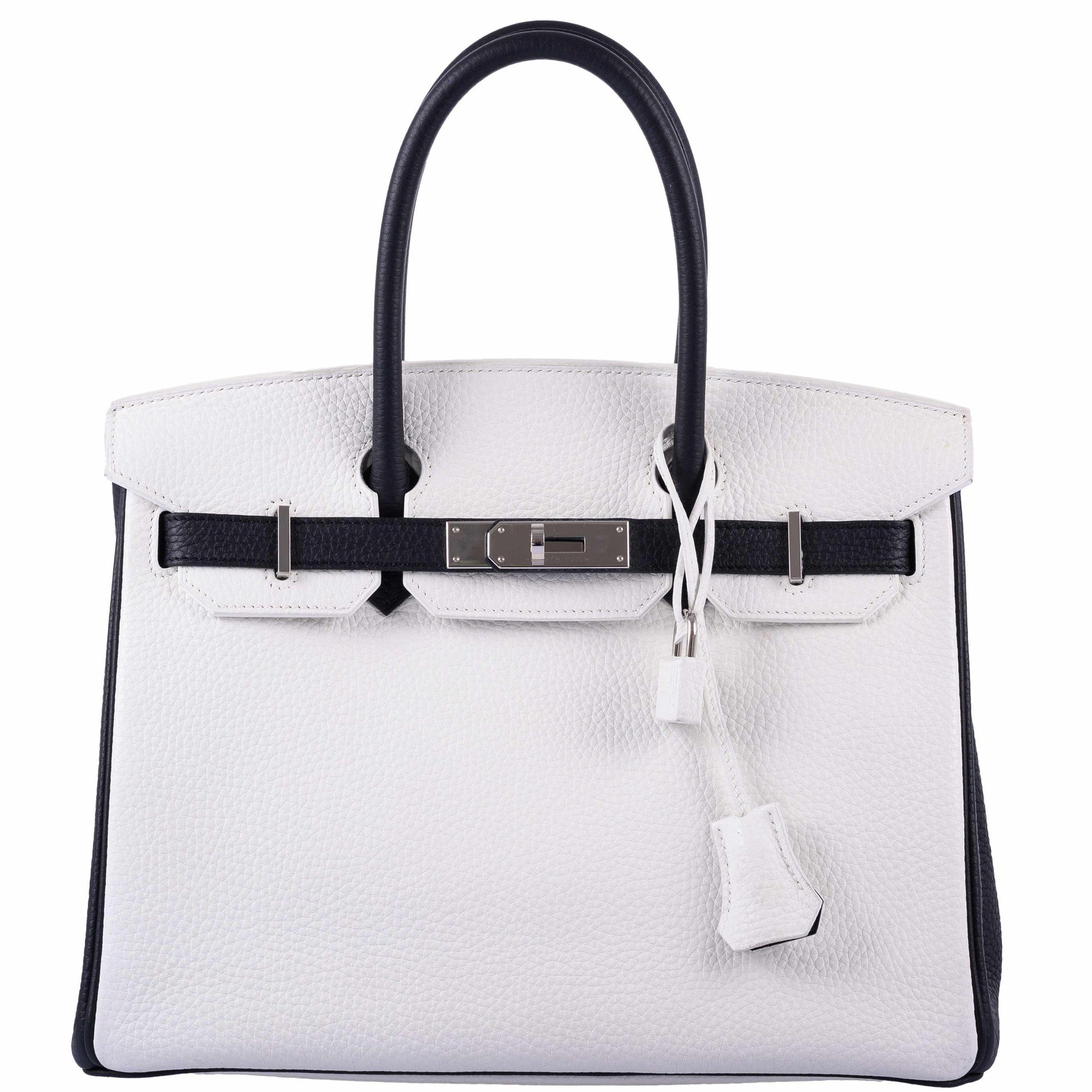 HermesBirkin 30 Bi-Color Black & White Togo Palladium Hardware - 2018, C