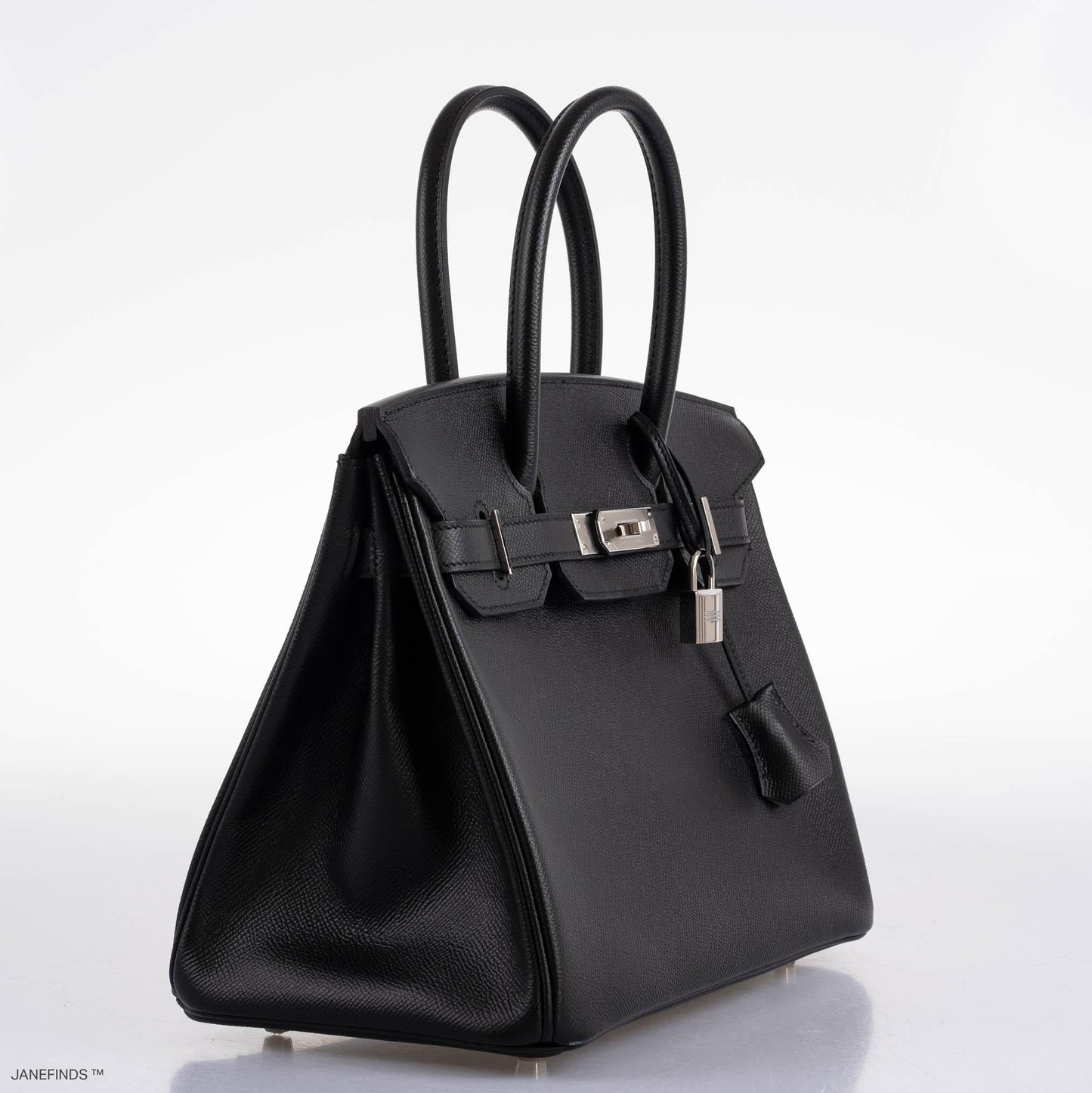 HermesBirkin 30 Black Epsom with Palladium Hardware - 2019, D