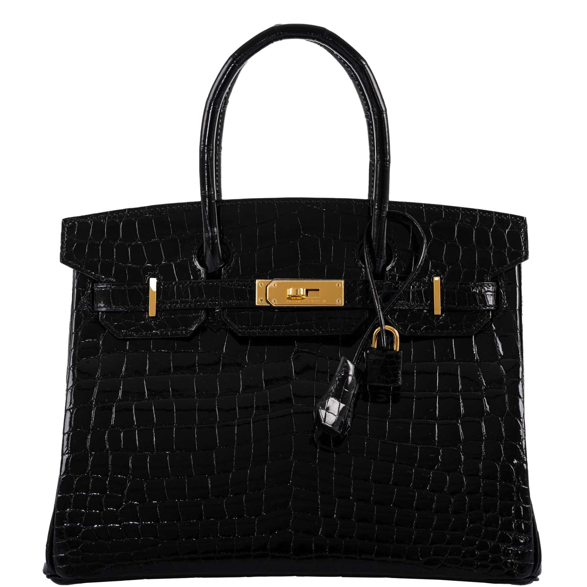 HermesBirkin 30 Black Nilo Crocodile Gold Hardware - 2019, D