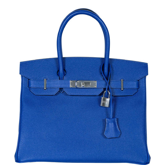 HermesBirkin 30 Blue Electric Epsom with Palladium Hardware