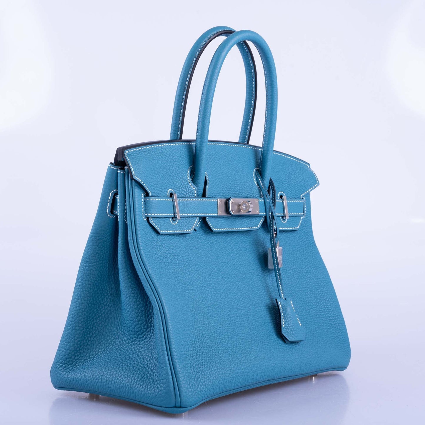 HermesBirkin 30 Blue Jean Togo Palladium Hardware