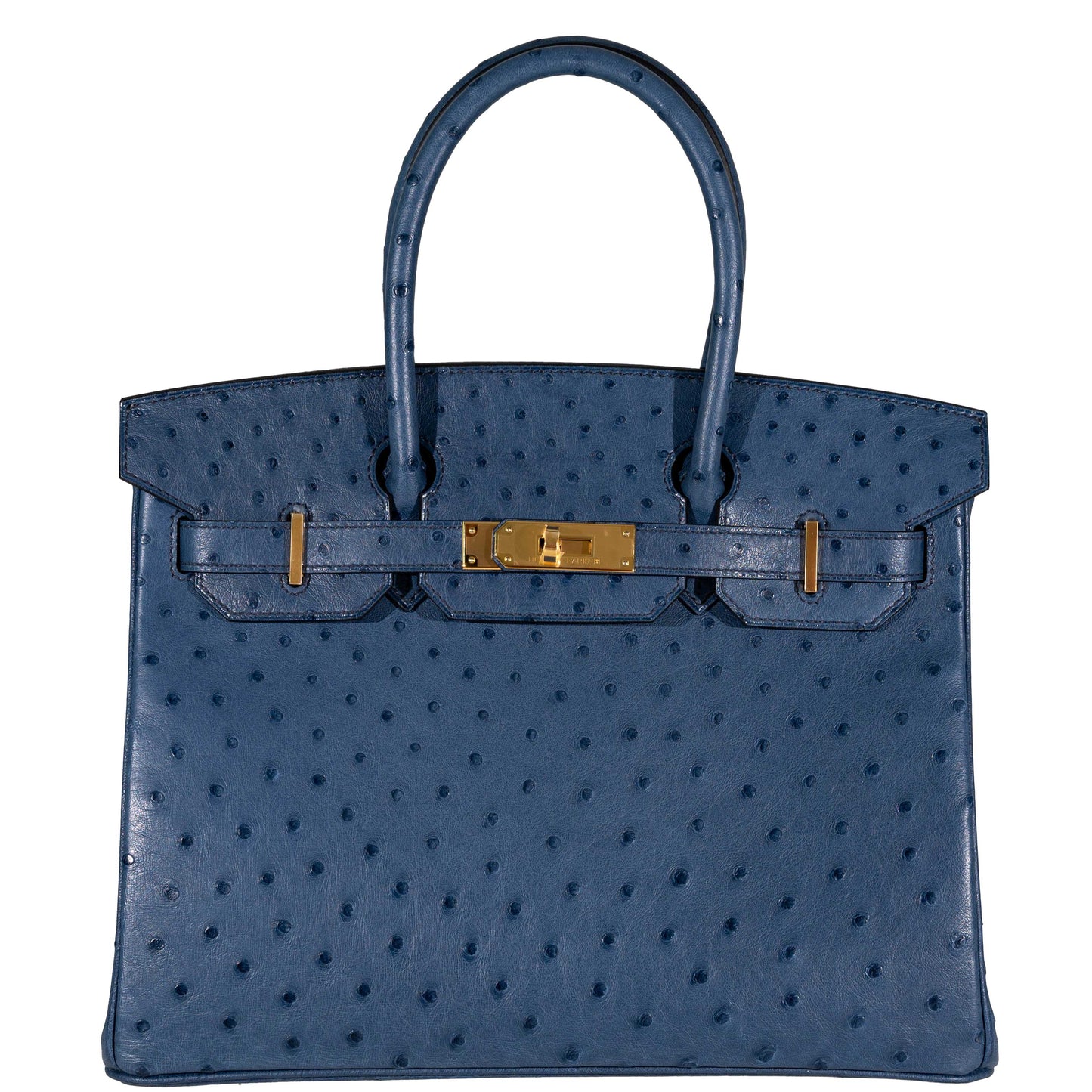 HermesBirkin 30 Blue Roi Ostrich Gold Hardware - 2021, Z