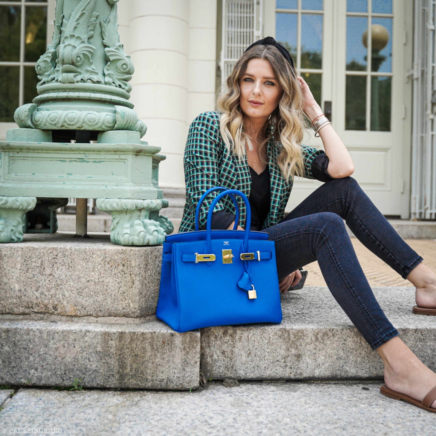 HermesBirkin 30 Blue Zellige Togo Gold Hardware