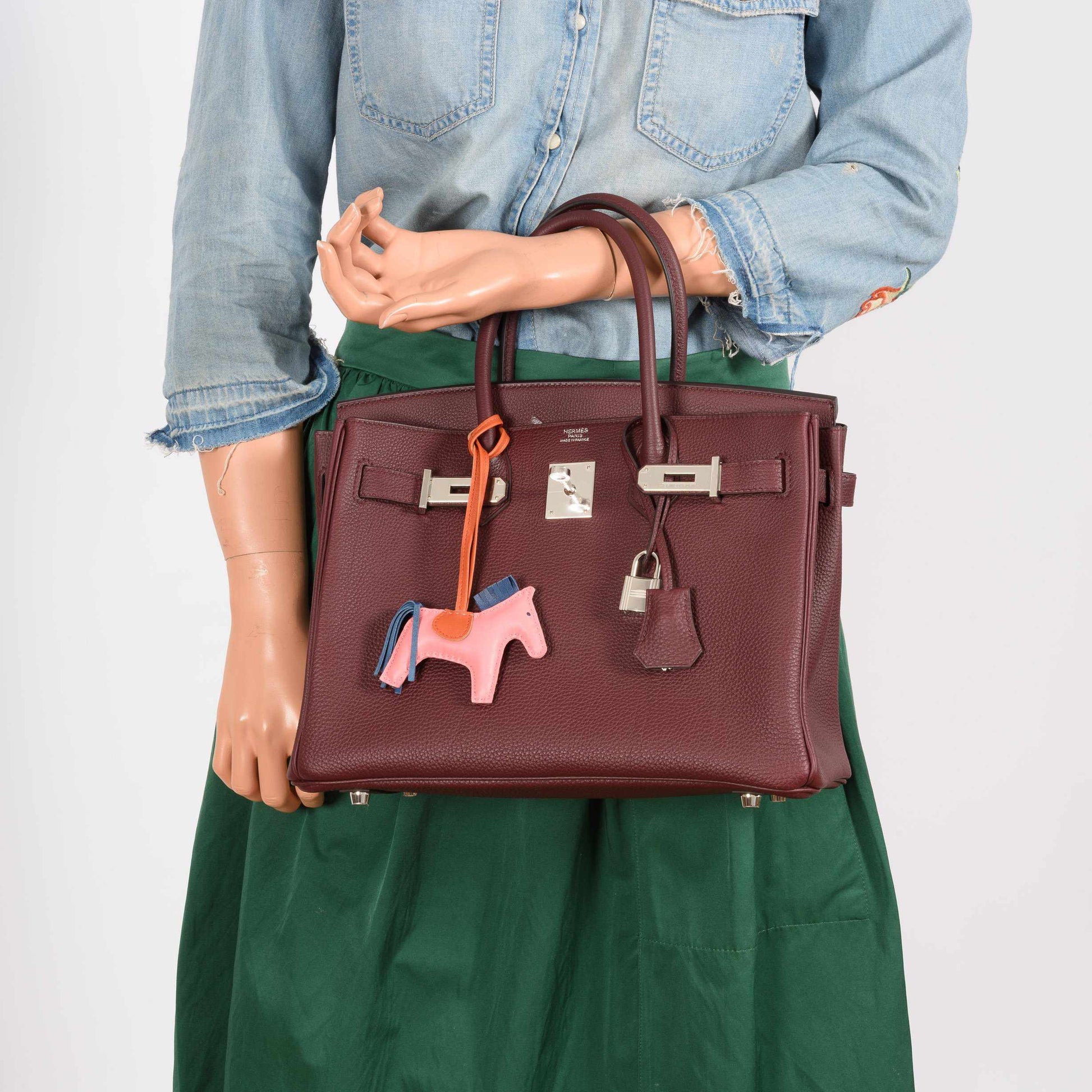 HermesBirkin 30 Bordeaux Togo Palladium Hardware