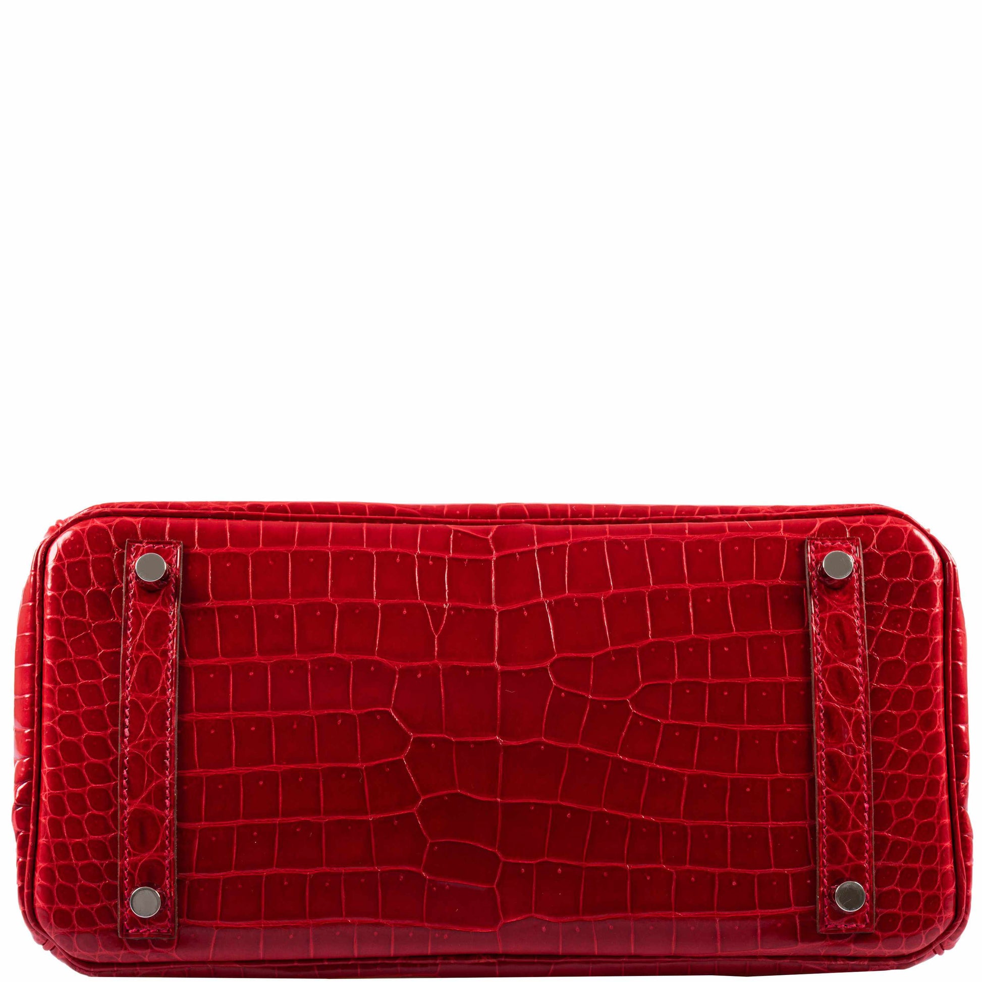 HermesBirkin 30 Braise Porosus Crocodile Palladium Hardware