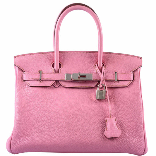 HermesBirkin 30 Bubblegum 5P Pink Togo Palladium Hardware
