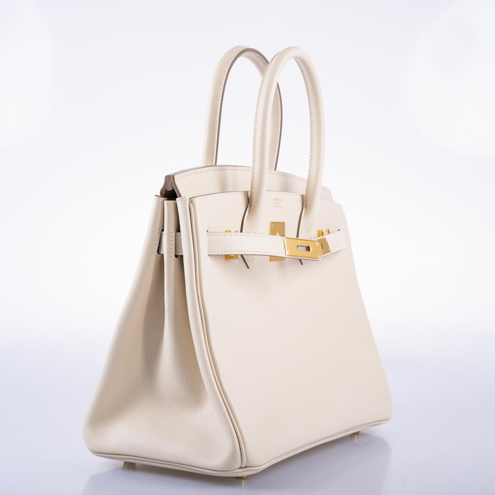 HermesBirkin 30 Craie Epsom with Gold Hardware